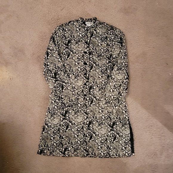 Stunning Black with Gold Brocade Dress Coat - Picture 1 of 2